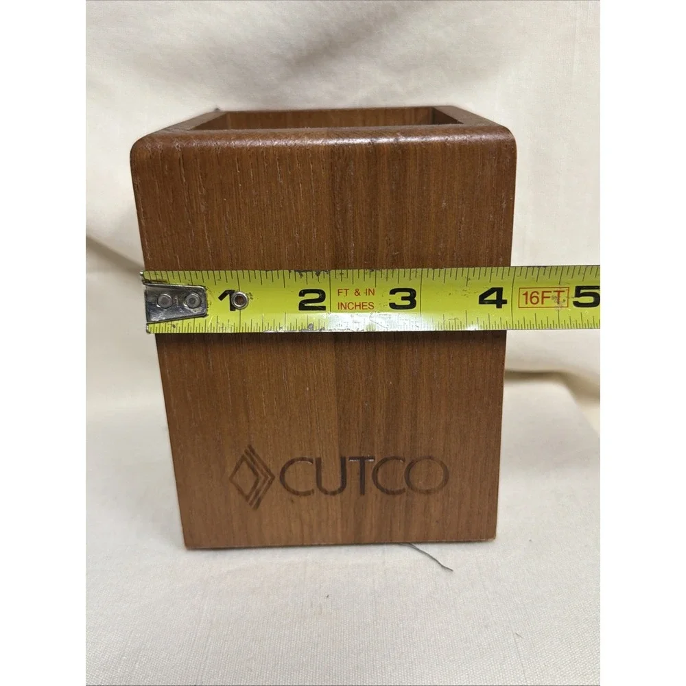 Cutco wood utensil block and 1956 Cutco Cookbook